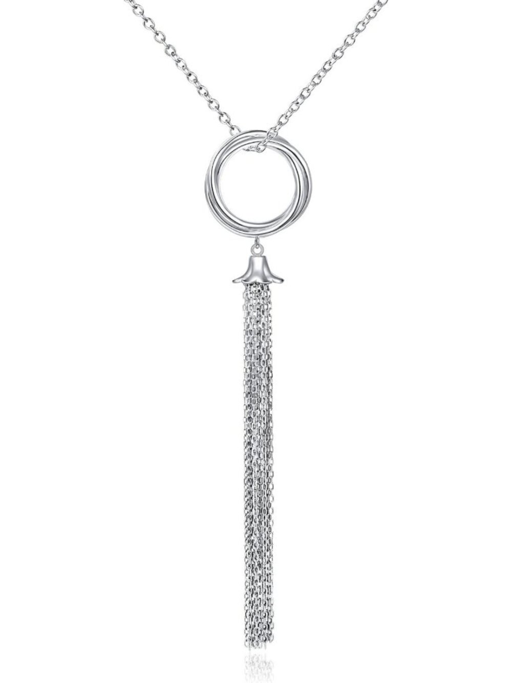 Elegant S925 Sterling Silver Long Tassel Fringe Necklace - Chic Jewelry